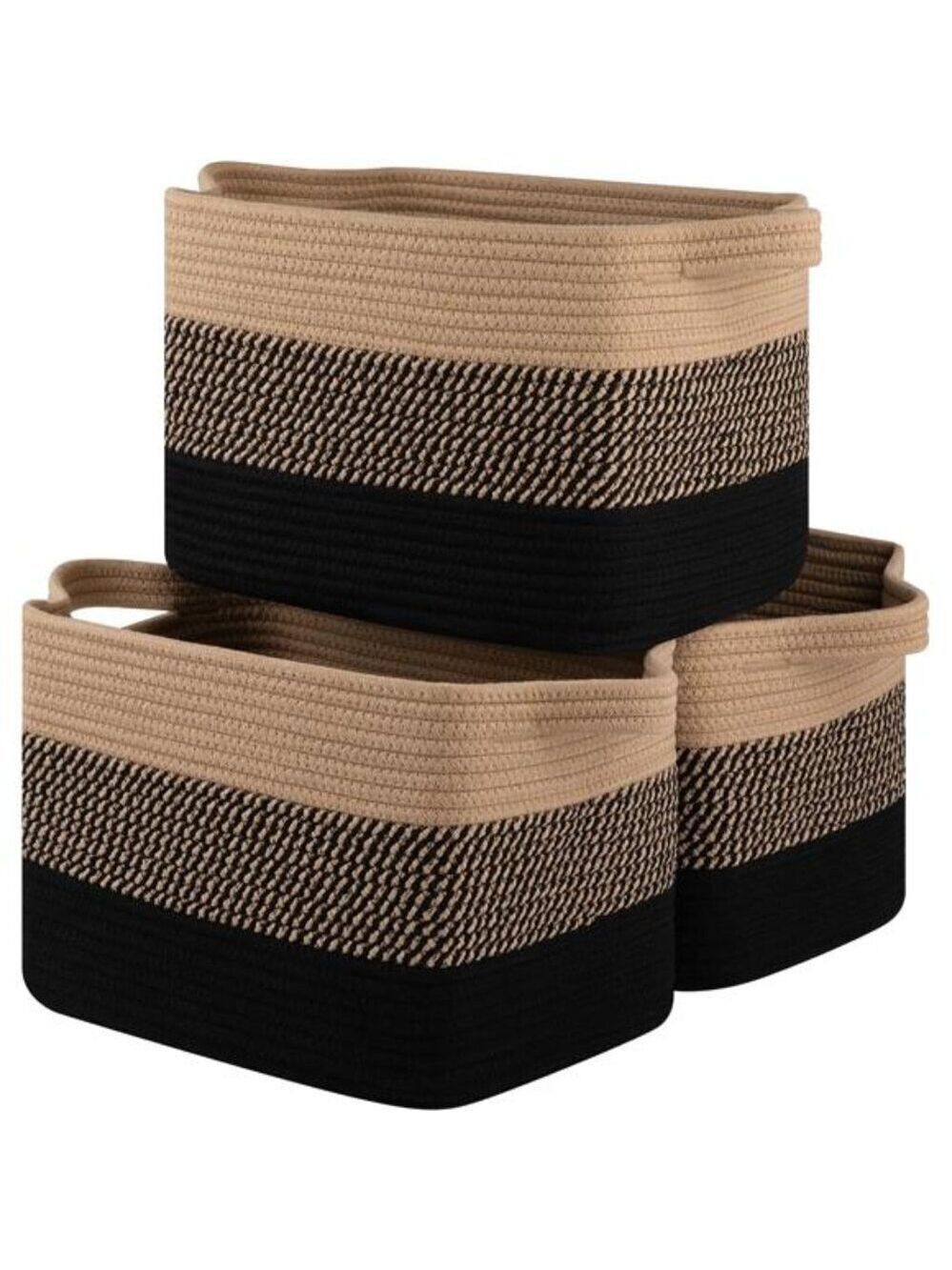 Storage Basket for Organizing Woven Rectangle Bin for Closet Nursery